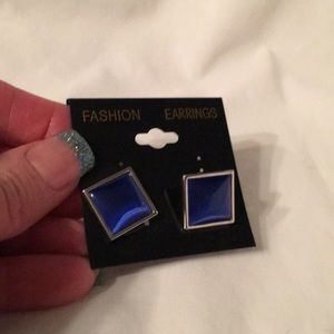 Beautiful blue stones in silver casing cuff links